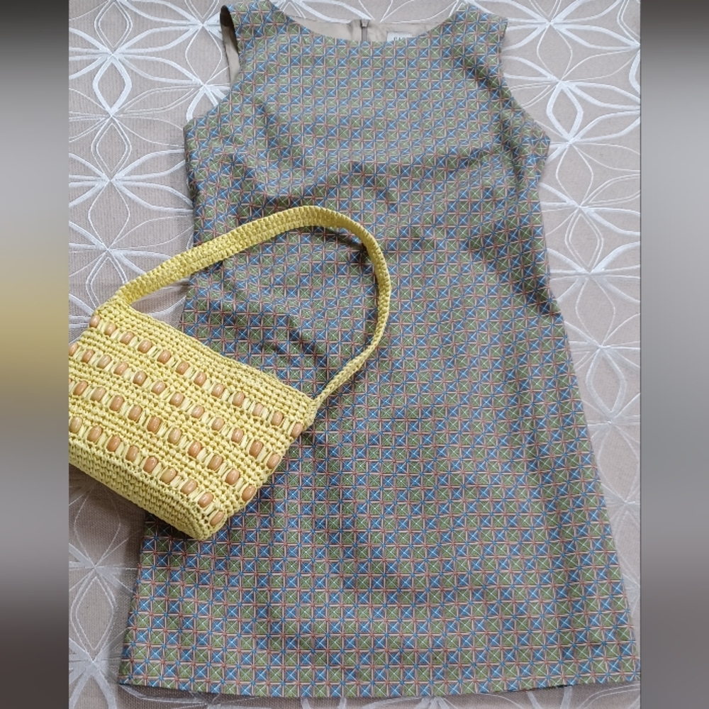 Vintage GAP Sheath Dress, blue & green